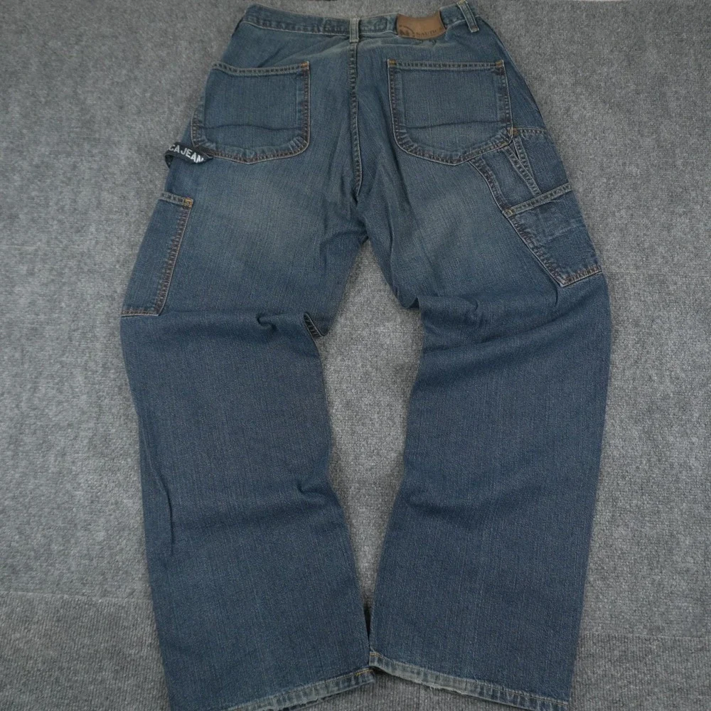 Nautica Jeans Company Carpenter BAGGY Pants Mens 30x32 Denim Utility Hammer Loop